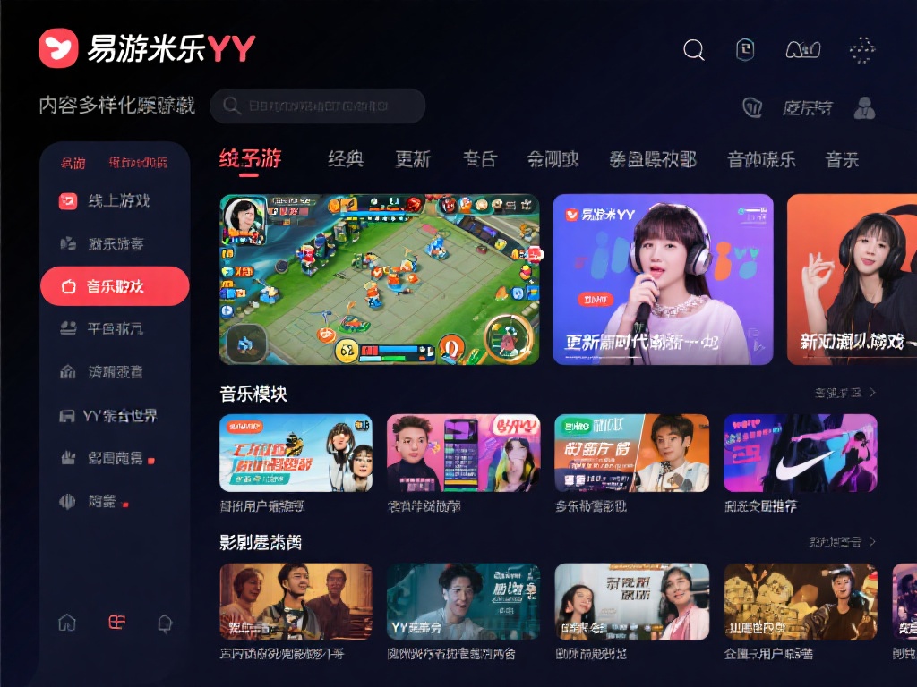 选择易游米乐YY,畅享多元化娱乐内容全方位覆盖 多元化的娱乐内容
易游米乐yy在内容多样性上做到